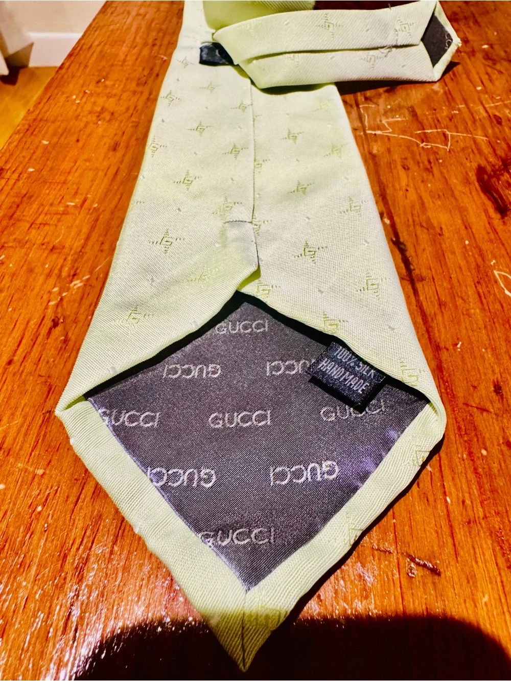 Light Green Patterned Men's Tie